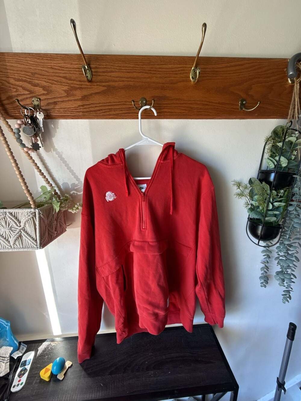 Modern style Nike Ohio State Buckeyes Size XL Red 1/4 Zip Hoodie